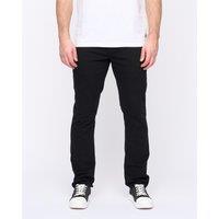 Duck&Cover Franztown Men's Core Stretch Slim-Fit 5-Pocket Chino Trousers with Canvas Detail in Black | Size: 30R