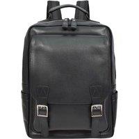 House of Leather Men's Real Leather Backpack Large Size Business Travel Rucksack Modra Black