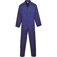 Portwest Men's Euro Work Polycotton Coverall (S999) Workwear Pack of 2 in Royal | Size: Medium
