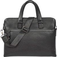 Mens Real Leather Briefcase Slimline Cross Body Organiser Black Vence Black