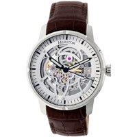 Heritor Automatic Men's Ryder Skeleton Leather-Band Watch in Silver