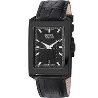 Gevril Men's Manhattanhenge, Swiss Automatic Watch, Black Dial, Hand made Italian leather, & Sapphire Crystal