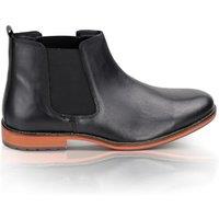 Silver Street London Men's Argyll Leather Formal Chelsea Boots in Black | Size: 12