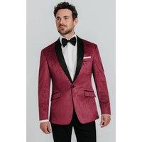 Dobell Men's Burgundy Paisley Velvet Tuxedo Jacket | Size: 46R
