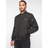 Glorious Gangsta Men's Moritzio Quilted Bomber Jacket in Black | Size: Small