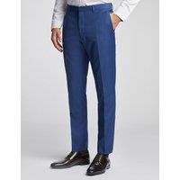 Ted Baker Men's Slim Fit Sharkskin Trousers in Blue | Size: 32R
