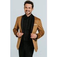Dobell Men's Gold Paisley Velvet Tuxedo Jacket | Size: 50R