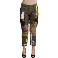 Dolce & Gabbana Women's Multicolor Camo Patchwork Trousers PAN72085 in Green | Size: 8