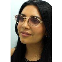 Miu Miu Women's Oval Gold Brown Gradient Violet MU52YS