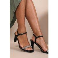 'Naia' Diamante Embellished Strappy Block Heel