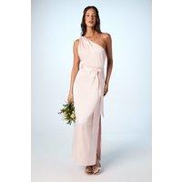 Oasis Women's by Coast One Shoulder Satin Maxi Bridesmaid Dress in Blush | Size: 14