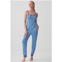 British Boxers Women's Crystal Blue Bamboo Camisole Pyjama Set in Bright Blue | Size: XS