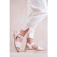 'Phoenix' Extra Wide Fit Classic Flat Sandals With Strap And Buckle Detail