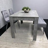 KOSY KOALA Grey Wooden Dining Table Set with 2 Grey Chairs & 1 Bench