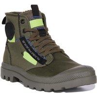 Palladium 'Pampa Hi' Textile Ankle Boots in Olive | Size: 9