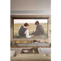 120" Black Crossbar Electric Motorized Projector Screen with Remote