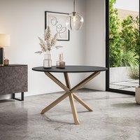 More4Homes Malvern Round Dining Table 4-6 Seater w Solid Oak Legs in Black