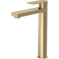 Balterley Contemporary Tall Mono Basin Mixer Tap Brushed Brass in Metallics