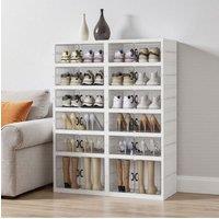 6-Tier Foldable Shoe Storage Box with Magnetic Doors