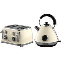 Geepas RetroVive Kettle & Toaster Set 1.7L 3000W 4 Slice 1500W in Cream