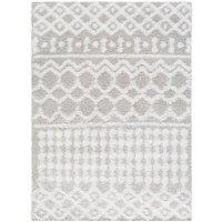 Livabliss Urban Shag-Geometric Beige Blue Pink Grey Soft Plush Pile Living Bedroom Rug in Light Grey | Size: 130 cm x 190 cm