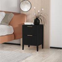 Cabinet Bits Castel 2 Drawer Bedside Table in Black
