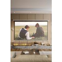 100" White Crossbar Wall Mounted Electric Motorized Projector Screen with Remote 16:9