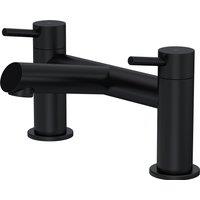 Balterley Bathroom Bath Filler Tap for Deck-Mounted, Striking Matt Black, 228mm in Black