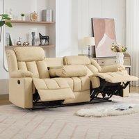 Artemis Home Sheridan 3 Seat Manual Recliner Sofa with Central Console in Cream | Size: 3 Seater