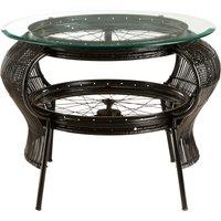 Orsina Durable Gold Finish Table, Side Table For Livingroom, Modern Aesthetic Design Bedside Table in Black