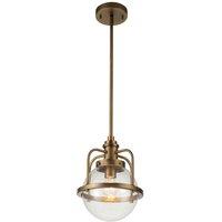 Netlighting Kichler Triocent Globe Pendant Ceiling Light Natural Brass IP44 in Yellow