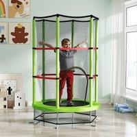 HOMCOM Kids Trampoline Mini Bouncer w/ Enclosure Net for 3-6 Years in Green