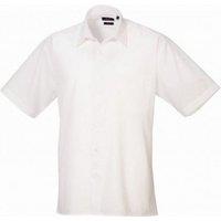 Premier Men's Short Sleeve Poplin Shirt in White | Size: 22 inches