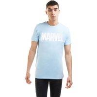 Marvel Men's Text Logo T-Shirt in Light Blue | Size: Small