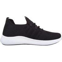 ABSOLUTE FOOTWEAR Women's Womens Slip On Lace Up Lightweight Breathable Gym Workout Trainers in Black | Size: 6