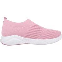 ABSOLUTE FOOTWEAR Women's Womens Slip On Lighweight Knitted Style Casual Trainers Pumps Shoes in Pink | Size: 5