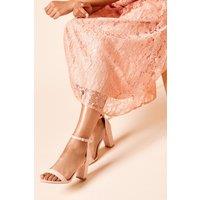 Dorothy Perkins Women's Wide Fit Spark High Block Heel Sandals in Blush | Size: 8