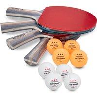 Hy-Pro 4 person Table Tennis Set with Bats in Dark Red | Size: Kids