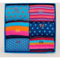 Oswin Hyde Men's Contemporary 6-Pack Cotton Socks
