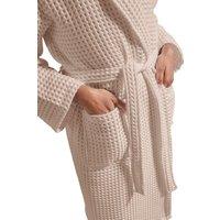 CHRISTY Women's 'Waffle' 100% Turkish Cotton Kimono Style Bathrobe in Pink | Size: S/M