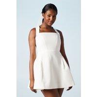 Coast Women's Petite Bow Back Structured Crepe Bridal Mini Dress in Ivory | Size: 18