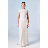 Coast Women's Honoured Beaded & Embellished Cap Sleeve Fishtail Wedding Dress in Ivory | Size: 18