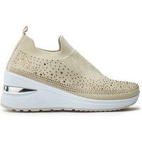 b.soleful Women's 'Savina' Porvair Trainers in Beige | Size: 3