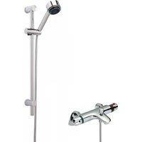 Balterley Thermostatic Bath Shower Mixer Tap Multi Function Handset Slide Rail in Silver