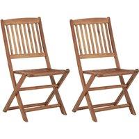 Berkfield Home Folding Outdoor Chairs 2 pcs Solid Acacia Wood in Brown