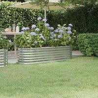 Berkfield Home Garden Raised Bed Powder-coated Steel 152x40x36 cm Silver | Size: 152 x 40 x 36 cm