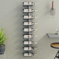 Berkfield Home Wall-mounted Wine Rack for 9 Bottles White Iron