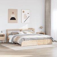 Berkfield Home Bed Frame with Headboard without Mattress 180x200 cm Super King in Brown