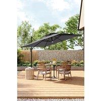 3m Large Square Cantilever Garden Parasol with LED Light