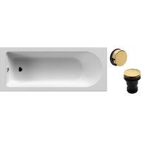 Balterley Round 1700x700 Bath with Brushed Brass Waste in White